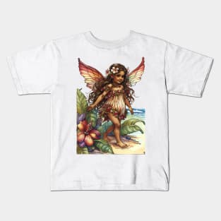 Tropical Flower Fairy Girl Cute Hawaii Cicely Mary Barker Kids T-Shirt